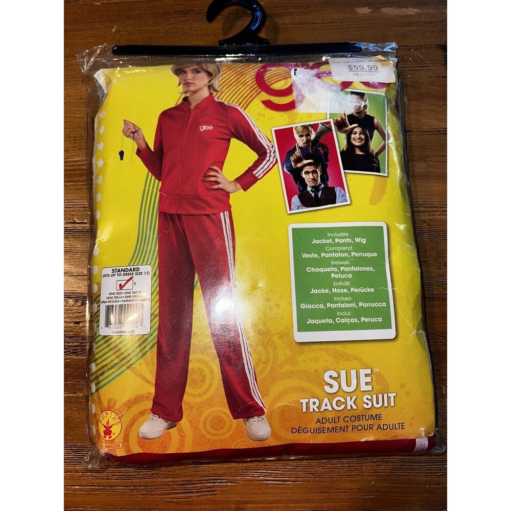Glee Sue Track Suit NEW OSFA Red Jacket Pants Wig Halloween Costume Adult